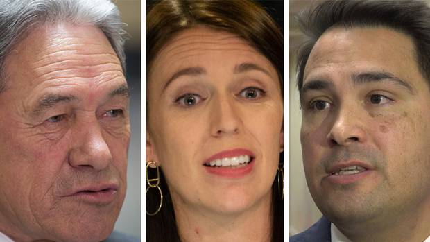 Winston Peters, Jacinda Ardern and Simon Bridges are jostling for votes.