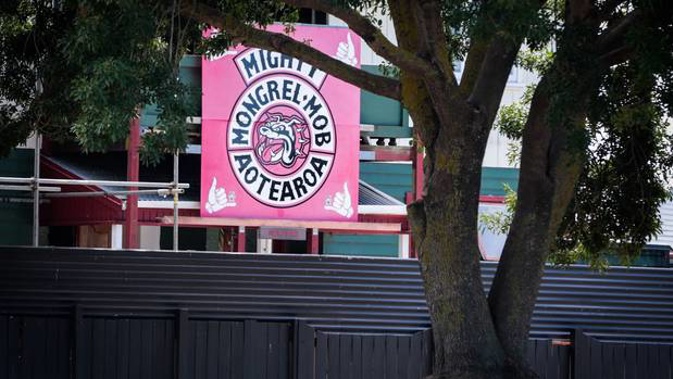 The Mongrel Mob gang pad on Percy Spiller Ave where the brawl broke out.