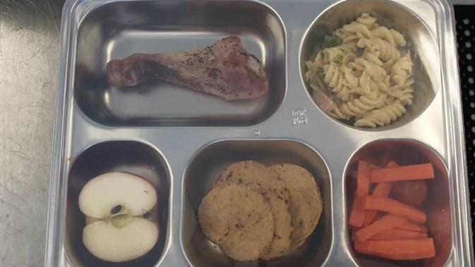 A free school lunch served up. Photo / RNZ
