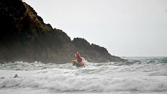 Rough conditions at Waihi Beach on Friday. Photo / George Novak