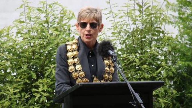 Lianne Dalziel pictured yesterday at the memorial service for victims of the Christchurch earthquake. Photo / RNZ