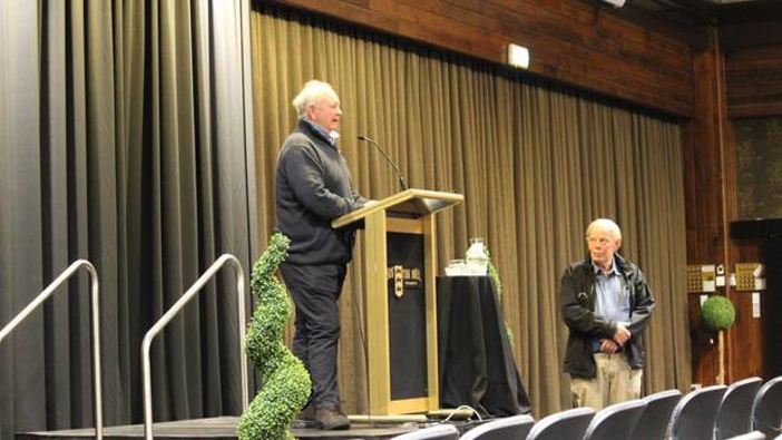 Ken Cochrane (left) made the comments at a meeting of the Southland Recreational Whitebaiters Association (SWRA) in Invercargill. Photo / Karen Pasco