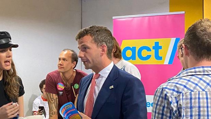 Act Leader David Seymour at Vic Uni's O-week display. Photo / Twitter