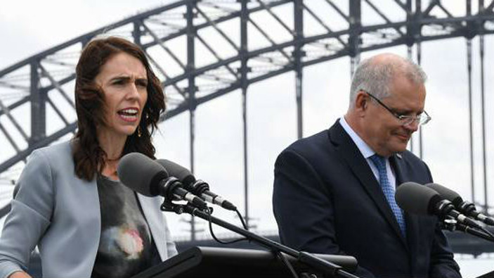 New Zealand Prime Minister Jacinda Ardern challenging Scott Morrison over Australia's deportation policies. (Photo / Getty)