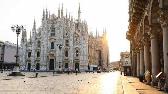 Milan is bereft of visitors with the region in the grip of the virus. (Photo / Getty)