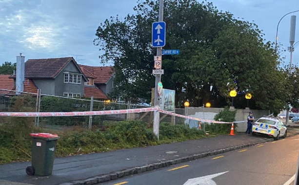 The crime scene in Manukau Rd this morning.