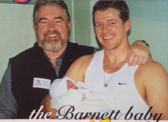 Simon and Phil with Baby Samantha Photo/supplied