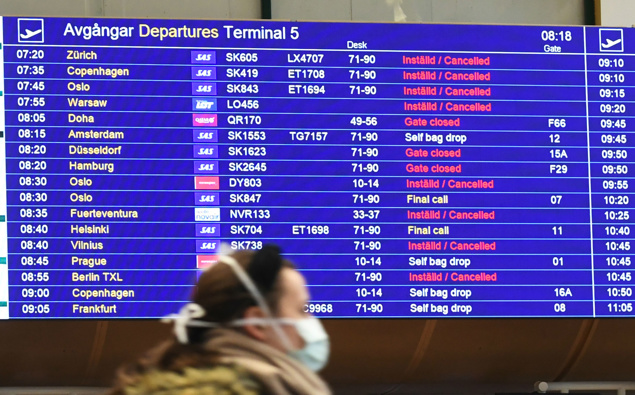 Flights are cancelled at Stockholm Airport. (Photo / Getty)