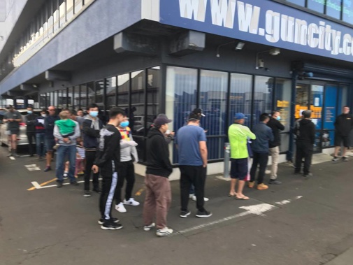 The queue got longer after the doors opened. Photo / Supplied