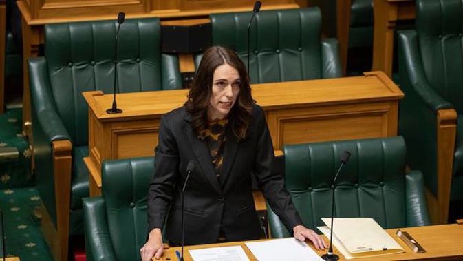 Prime Minister Jacinda Ardern speaking in Parliament today.