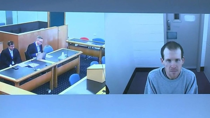 Today's High Court at Christchurch hearing, with Tarrant appearing via audio-visual link from Auckland.