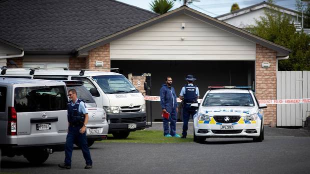 Police yesterday searched a West Auckland property linked to a man whose remains were found buried off the Desert Rd. Photo / Dean Purcell