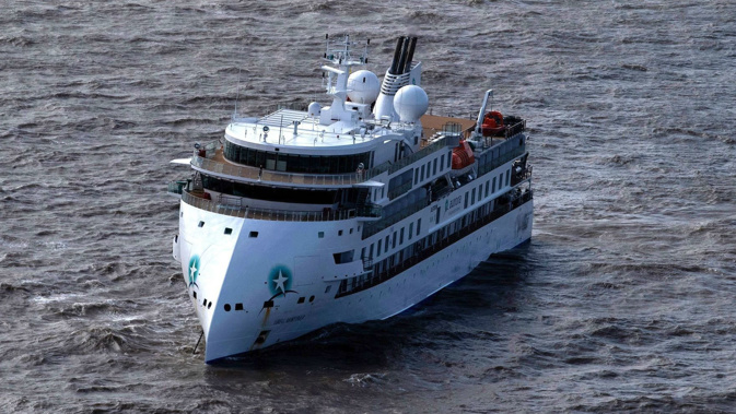 The Greg Mortimer cruise ship. (Photo / CNN)