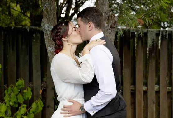 Ariah and Ben McCarthy married in their backyard this weekend. (Photo / Sylvie Whinray)