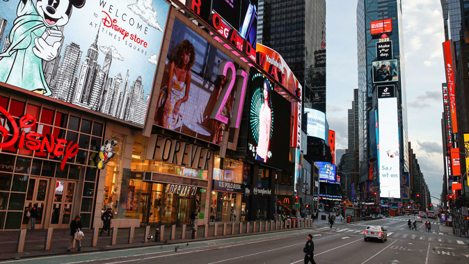 Empty streets in New York. (Photo / AP)
