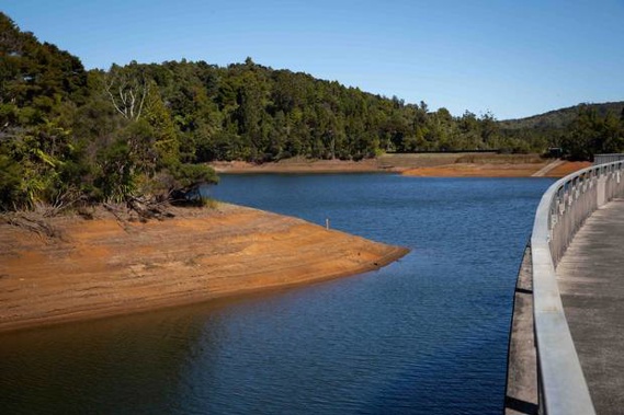 The Waitākere dam in the Waitākere ranges running low. Photo / Sylvie Whinray