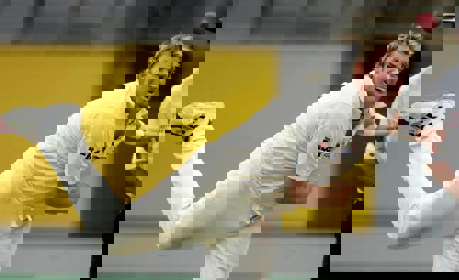 Shane Warne in action against New Zealand in 2005. (Photo / Brett Phibbs)