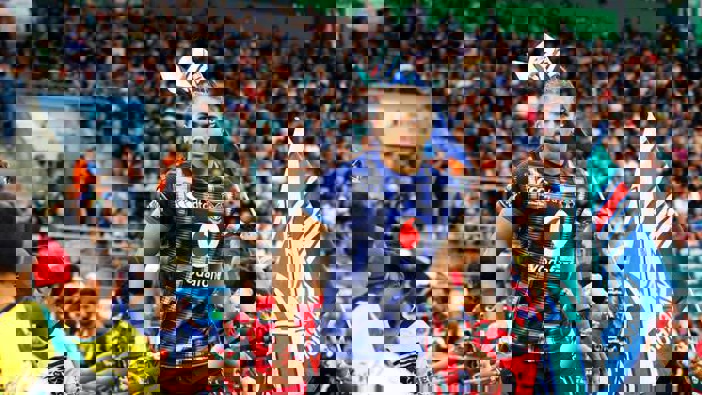 Chanel Harris-Tavita leads out the Warriors. Photo / Photosport.co.nz