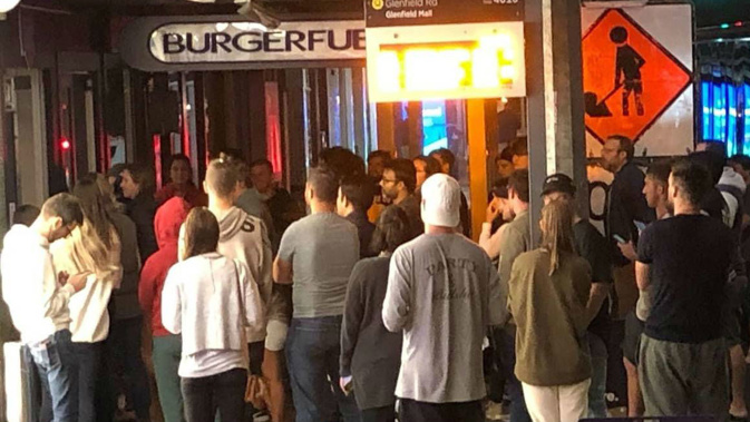One Burger Fuel had crowds swarming on the street. (Photo / Twitter)