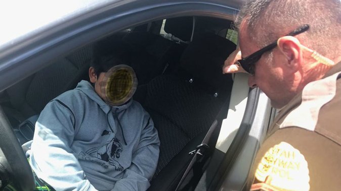 A five-year-old boy was pulled over by the Utah Highway Patrol while driving his family's vehicle by himself. (Photo / Utah Highway Patrol)