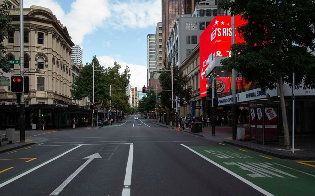 Queen Street empty during alert level 4. (Photo / NZ Herald)