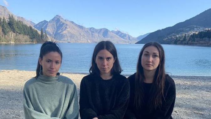 Staff from the Good Group's Queenstown restaurants and bars Magalí Gómez Espina, Camila Rouco Oliva and Mackenzie Mercer say they are distraught at being let go. Photo / Supplied