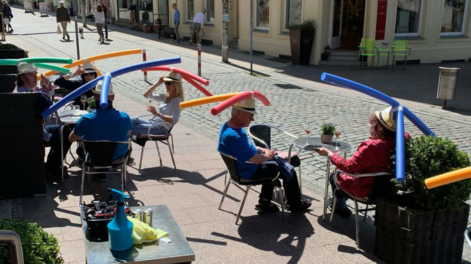 The Cafe Rothe recently reopened after Germany lifted coronavirus lockdown measures. (Photo / Jaqueline Rothe via CNN)