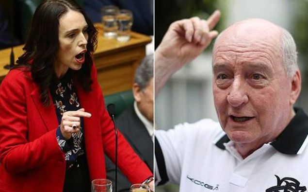 Jacinda Ardern and Alan Jones. (Photo / Getty)