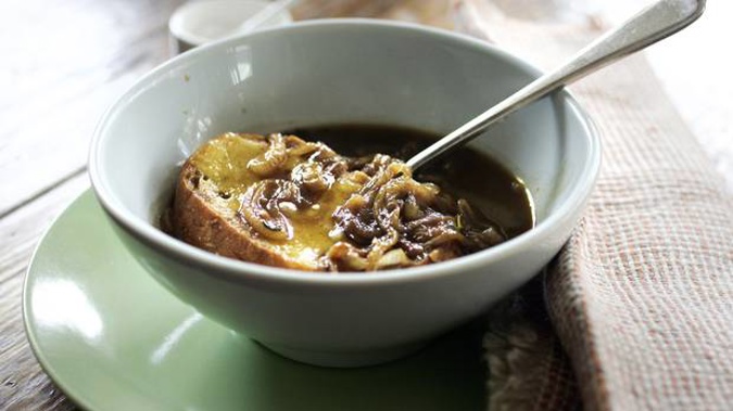 French onion soup. Photo / Doug Sherring