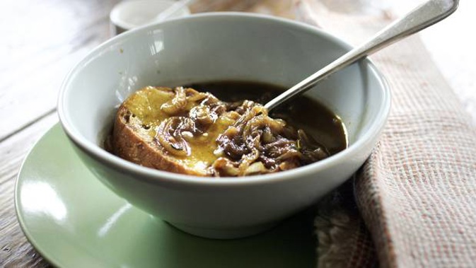 French onion soup. Photo / Doug Sherring
