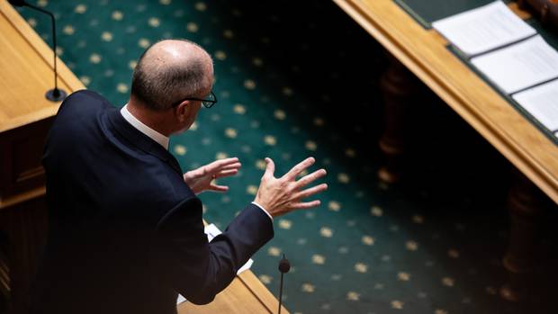 Jacinda Ardern faces of against Todd Muller for the first time during Question Time in Parliament today. Photo / Pool