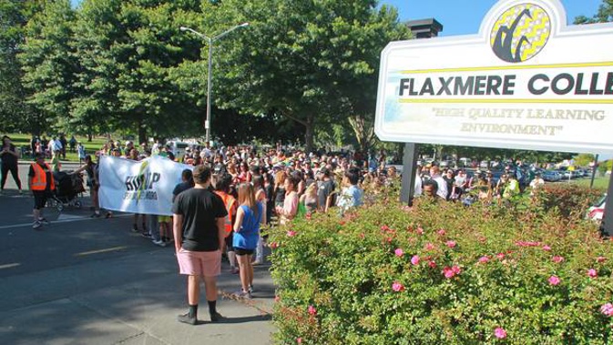 Flaxmere College was the start of a "march for life" in 2013; now a teacher there has been found accessing porn on a school laptop in 2017. (Photo / File)