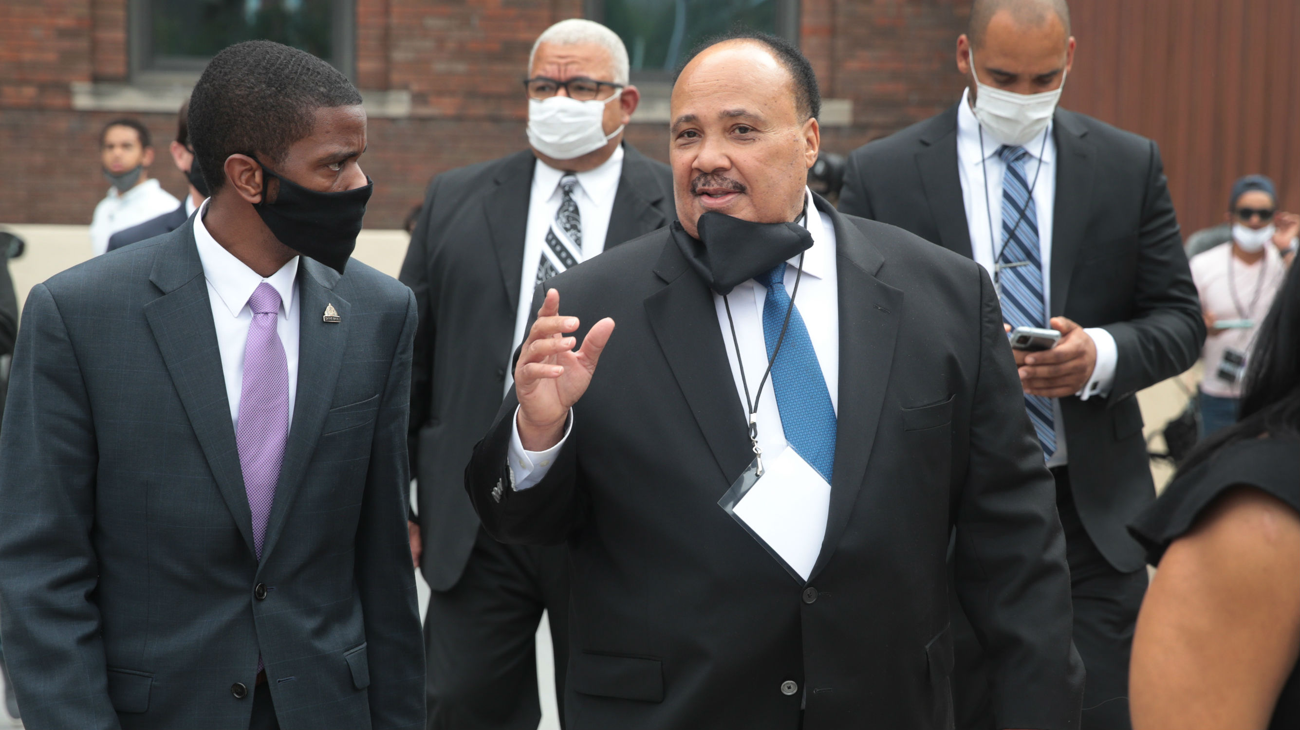 Martin Luther King III attending George Floyd's memorial. (Photo / Getty)