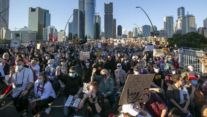 A Black Lives Matter protest in Melbourne. (Photo / Getty)