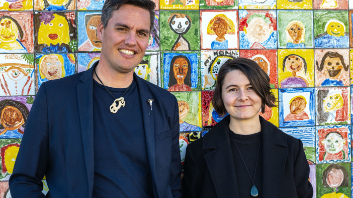 Pakiwaitara Project Lead David Jones and Te Tairawhiti Arts Festival Festival Producer Rose McGrannachan. (Photo / Supplied)