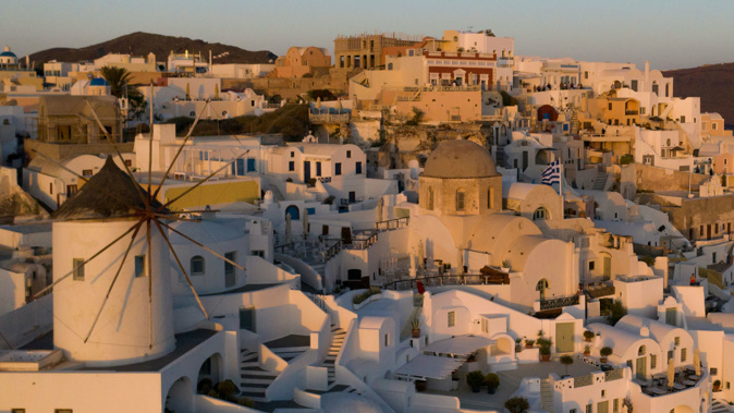 The Covid-19 lockdown has left Santorini deserted. (Photo / Getty)