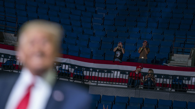 Donald Trump's rally was emptier than expected. (Photo / AP)