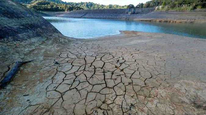 Wairoa Dam in the Hunua Ranges. Since the start of the drought in November 2019, local water catchments have received around 36 per cent less rainfall than normal. Photo / Watercare