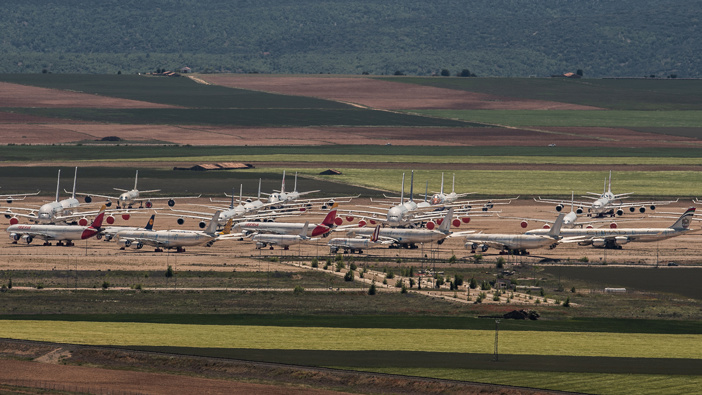 Teruel Airport, which is used for aircraft maintenance and storage, has received increased demand as a result of the pandemic. (Photo / CNN)