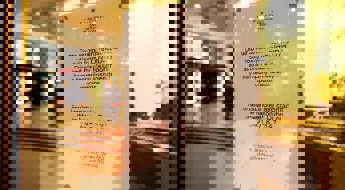 Signage outside the Stamford Plaza announcing the suspension of operations. Photo / Getty Images