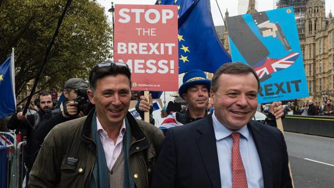 The 'bad boys of Brexit', Arron Banks and Andy Wigmore. Photo / Getty