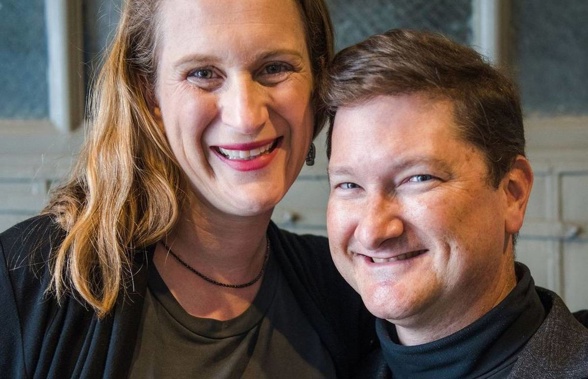 Dr Judy Melinek with her husband TJ Mitchell.