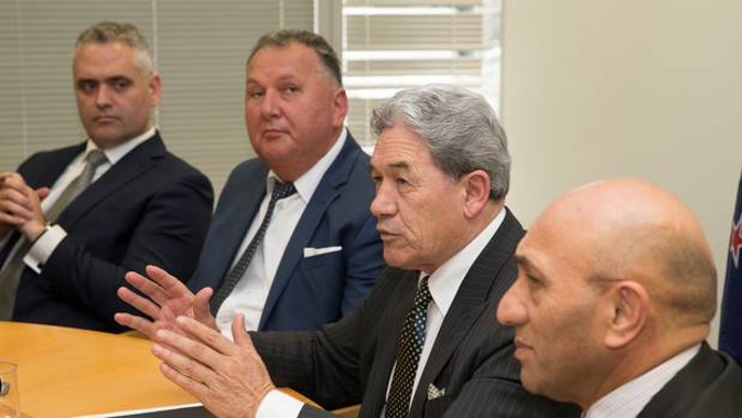 Shane Jones, second from left, and Ron Mark are calling for quarantine charges. (Photo / NZ Herald)