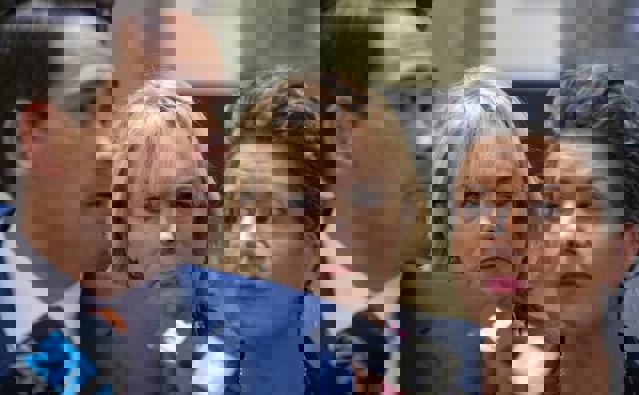 Judith Collins with former leadership team Simon Bridges and Paula Bennett. (Photo / NZ Herald)