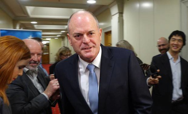 National Party leader Todd Muller leaving the media scrum after a humorous exchange over TikTok videos on June 23. (Photo / Mark Mitchell)