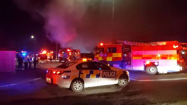 Emergency services at the scene last night. Photo / Supplied