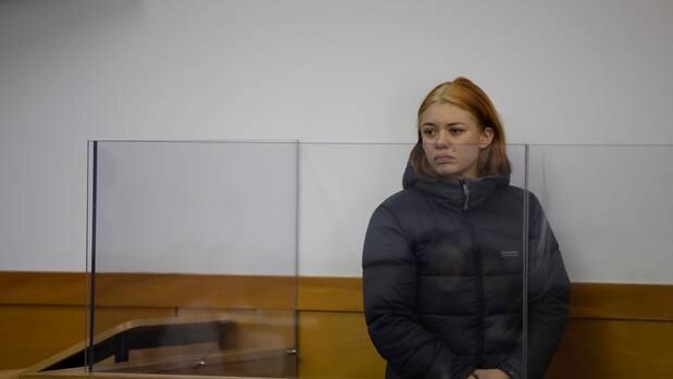 Natalie Jane Bracken at her first appearance in the Waitakere District Court on charges relating to the alleged murder of Constable Matthew Hunt. Photo / Peter Meecham