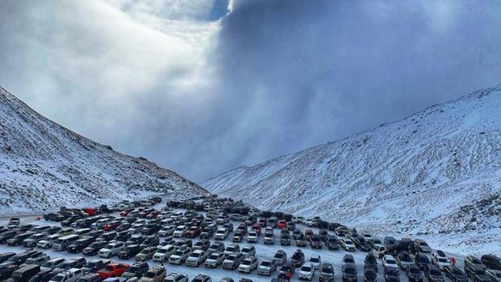 The car park at The Remarkables ski resort in Queenstown on 10 July. Photo: Supplied / Jacqui Keay