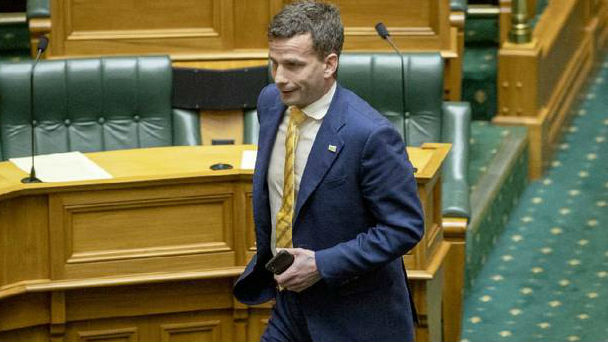 David Seymour was asked to leave the House for saying Winston Peters lied, and then asked to return to withdraw and apologise - which he did. Photo / Mark Mitchell