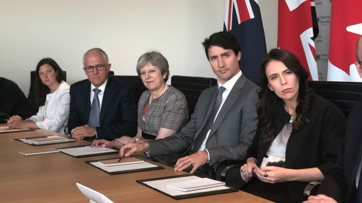 Current and former leaders of the Five Eyes nations. (Photo / File)